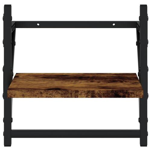 Væghylder med stænger 2 stk. 30x25x30 cm røget egetræsfarve