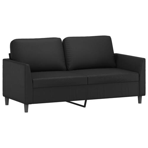 3 personers sofa med hynder kunstlæder sort