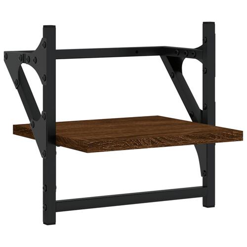 Væghylder med stænger 2 stk. 30x25x30 cm brun egetræsfarve