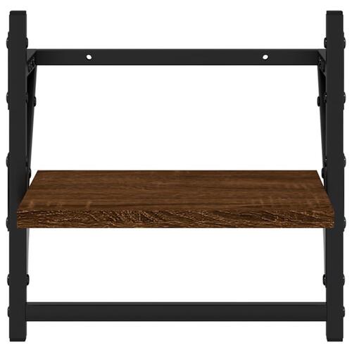Væghylder med stænger 2 stk. 30x25x30 cm brun egetræsfarve