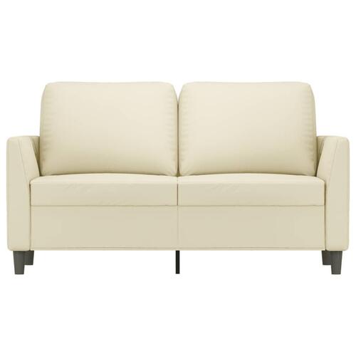 2-personers sofa 120 cm kunstlæder cremefarvet