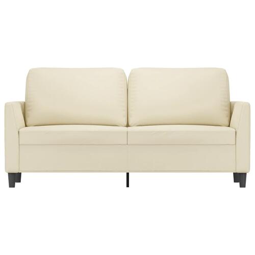 2-personers sofa 140 cm kunstlæder cremefarvet