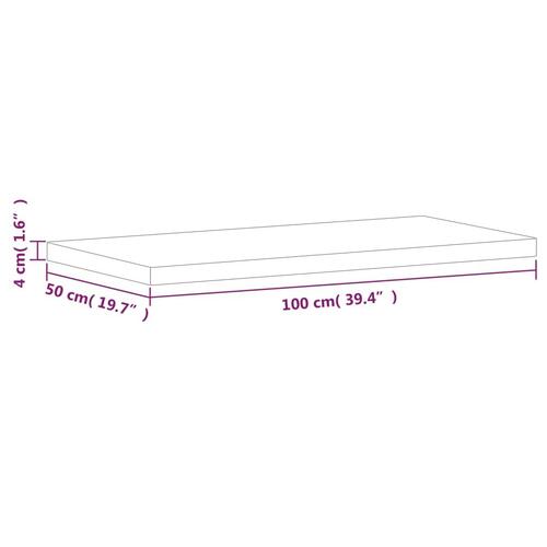 Bordplade til badeværelse 100x50x4 cm massivt bøgetræ