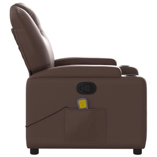 Massagestol kunstlæder brun