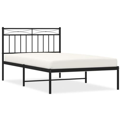 Sengeramme med sengegavl 100x200 cm metal sort