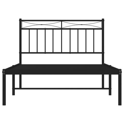 Sengeramme med sengegavl 100x200 cm metal sort