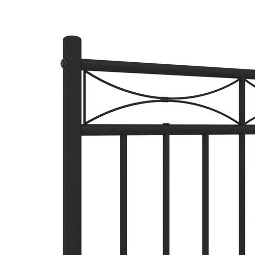 Sengeramme med sengegavl 135x190 cm metal sort
