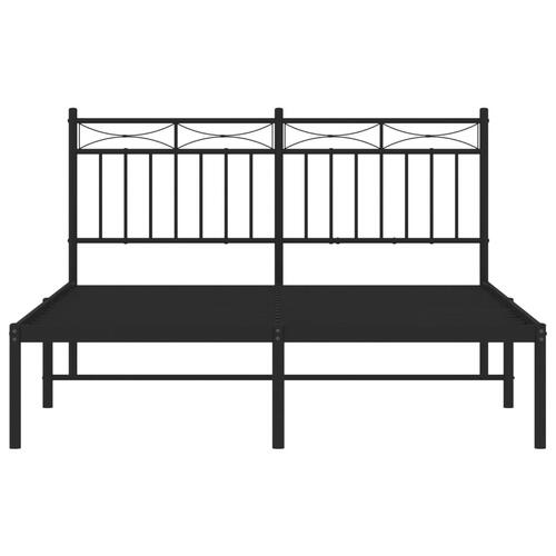 Sengeramme med sengegavl 140x200 cm metal sort