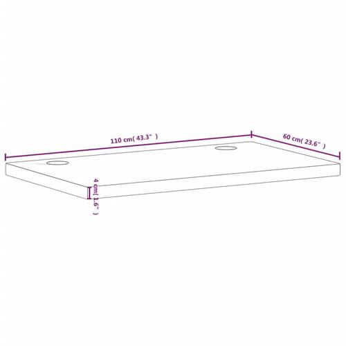 Skrivebordsplade 110x60x4 cm massivt bøgetræ