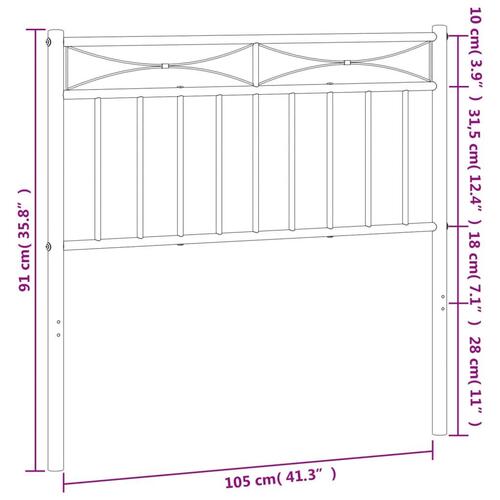 Sengegavl 100 cm metal sort