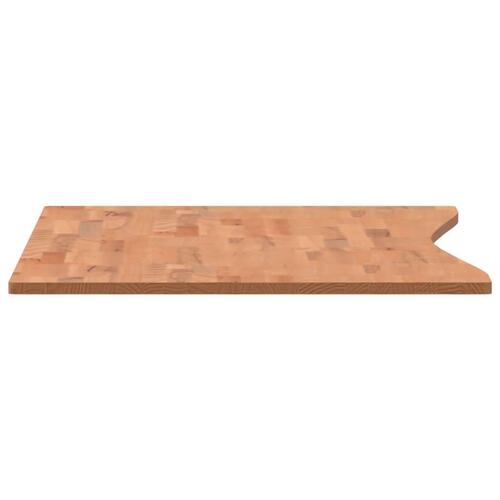 Skrivebordsplade 110x(55-60)x1,5 cm massivt bøgetræ