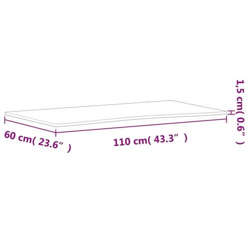 Skrivebordsplade 110x(55-60)x1,5 cm massivt bøgetræ