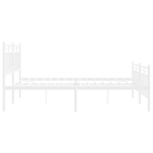Sengeramme med sengegavl og fodgærde 150x200 cm metal hvid