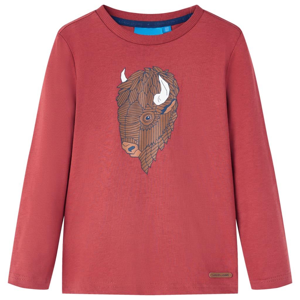 Langærmet T-shirt til børn str. 140 rød billede