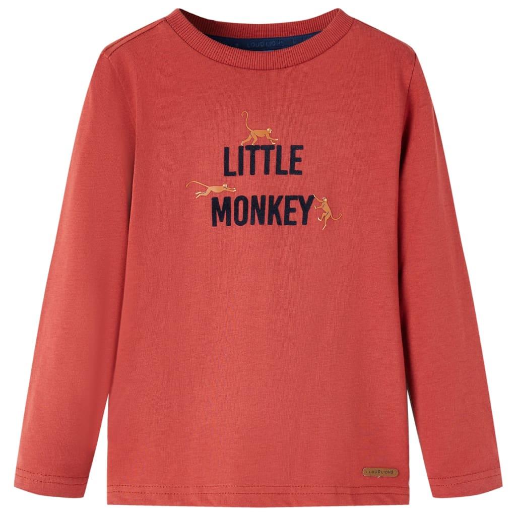 Langærmet T-shirt til børn str. 92 rød billede