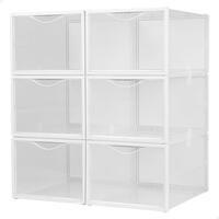 Stackable shoe box Max Home Hvid 6 enheder polypropylen ABS 25 x 18,5 x 35 cm