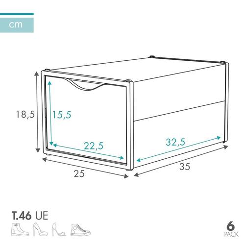 Stackable shoe box Max Home Hvid 6 enheder polypropylen ABS 25 x 18,5 x 35 cm