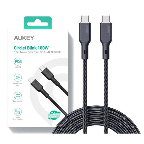 USB-C-kabel Aukey CB-KCC102 Sort 1,8 m