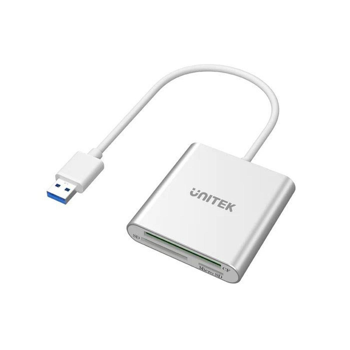 Ekstern Reader Card Unitek Y-9313 Sort Sølvfarvet