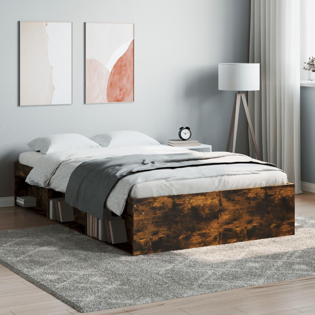 Sengeramme 120x190 cm røget egetræsfarve billede