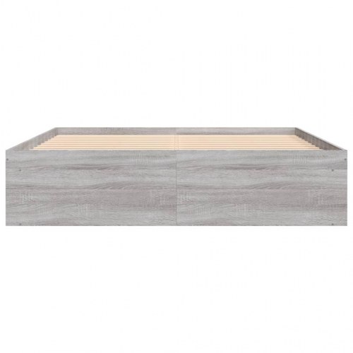 Sengeramme 140x200 cm - grå sonoma-eg med opbevaring