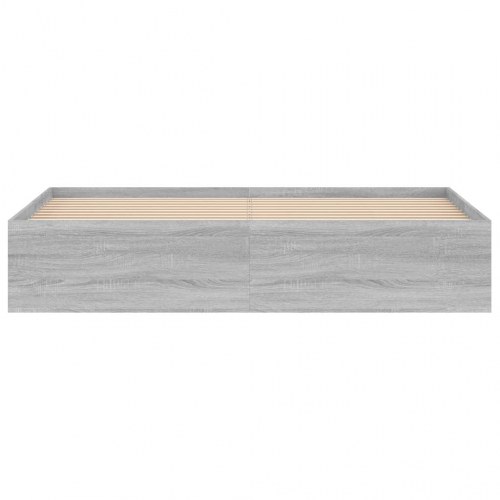 Sengeramme 180x200 cm - grå sonoma-eg med opbevaring