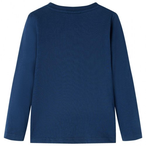 Langærmet T-shirt til børn str. 140 marineblå