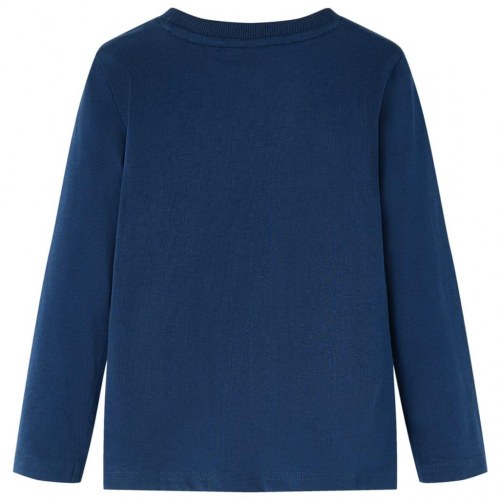 Langærmet T-shirt til børn str. 128 - marineblå