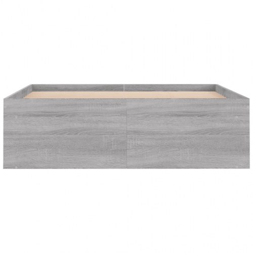Sengeramme 120x190 cm - grå sonoma-eg med opbevaring