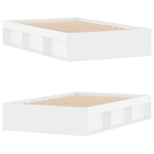 Sengeramme med opbevaring 120 x 200 cm - hvid