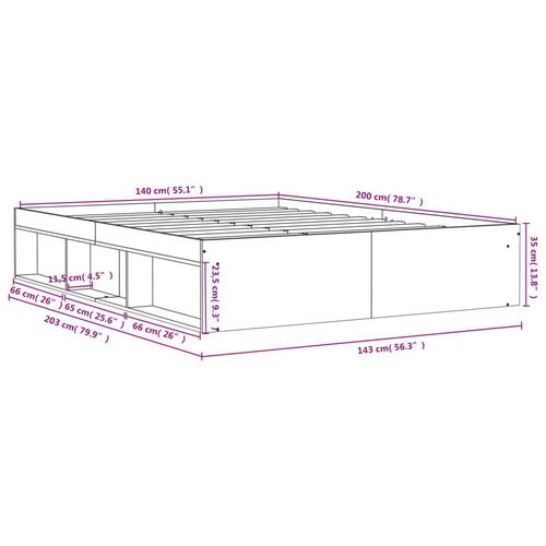 Sengeramme 140x200 cm hvid