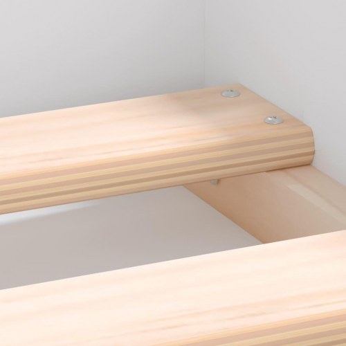 Sengeramme 140 x 190 cm - hvid træ med opbevaring