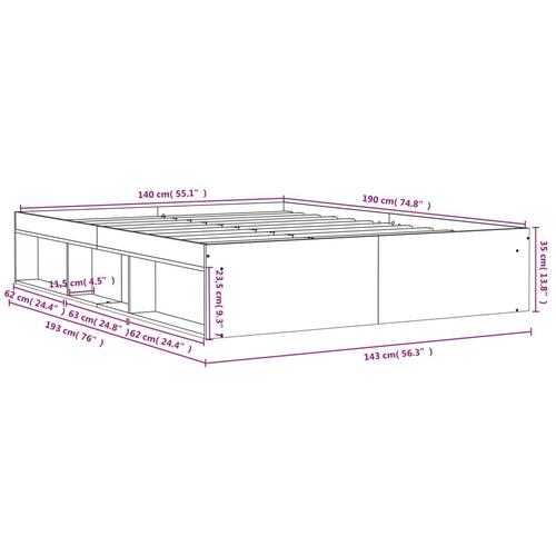 Sengeramme 140x190 cm hvid