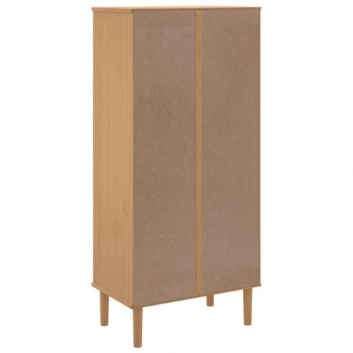 Bogreol SENJA med rattanlook - brun, 60 x 35 x 130 cm