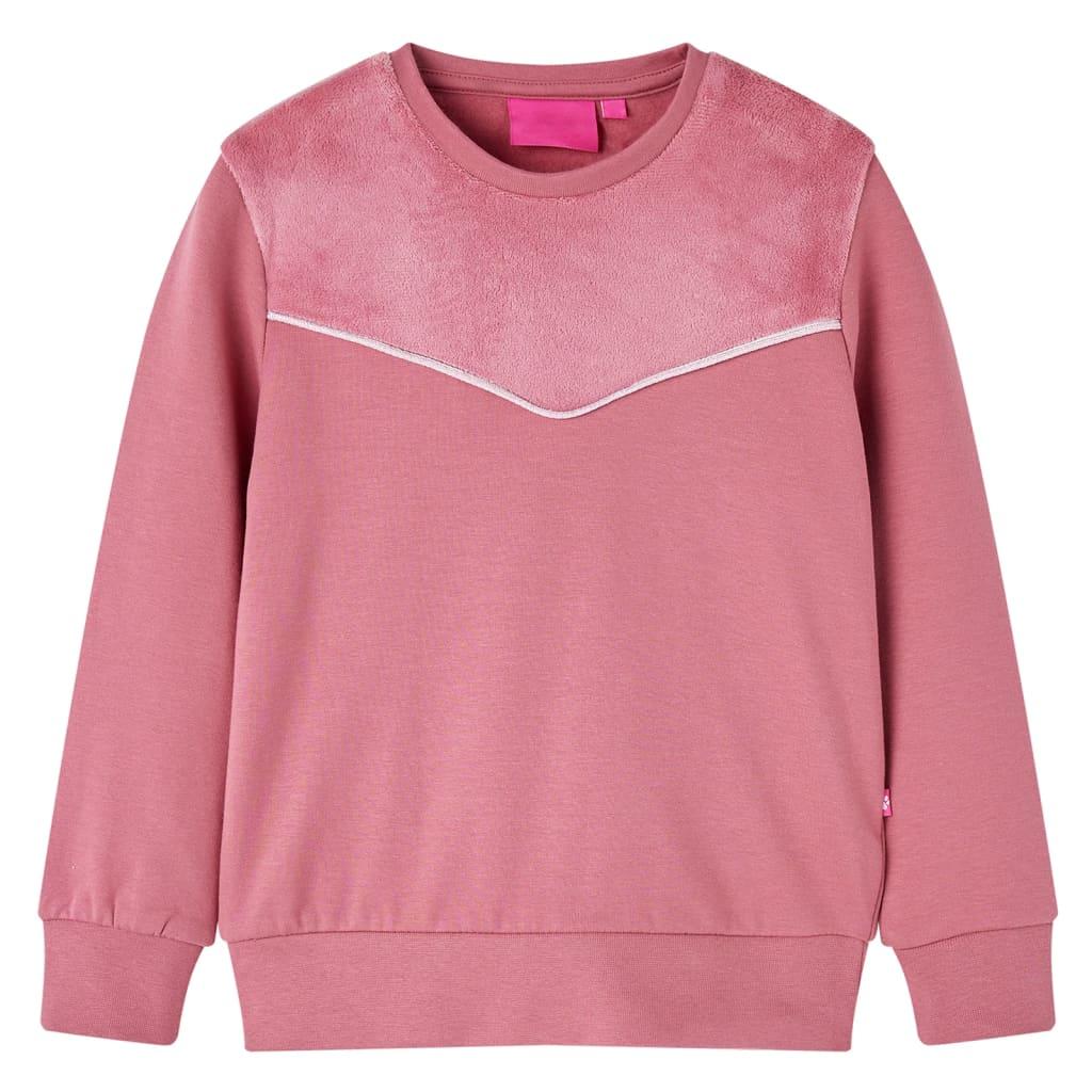 Sweatshirt til børn str. 140 patchwork velour pink