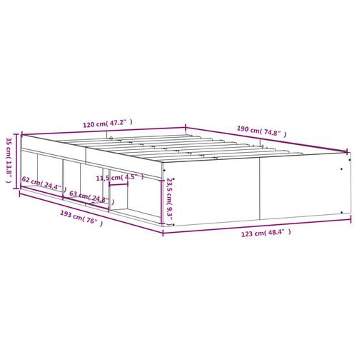 Sengeramme 120x190 cm sonoma-eg