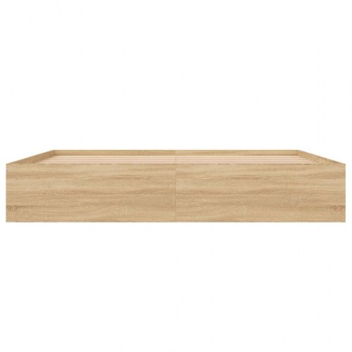 Sengeramme 200 x 200 cm - sonoma-eg med opbevaring