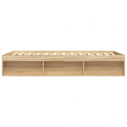 Sengeramme 140x200 cm - sonoma-eg med opbevaring