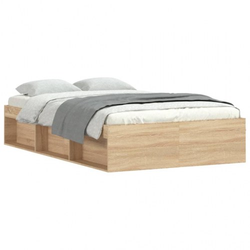 Sengeramme 120x200 cm - sonoma-eg med opbevaring
