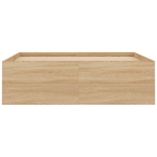 Sengeramme 120x200 cm - sonoma-eg med opbevaring