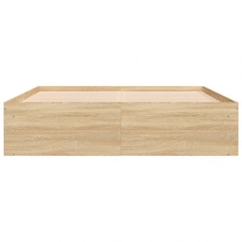 Sengeramme 160 x 200 cm - sonoma-eg med opbevaring