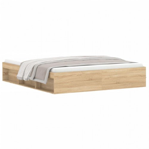 Sengeramme 180x200 cm - sonoma-eg med opbevaring