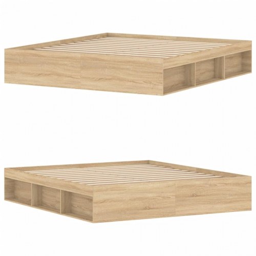 Sengeramme 180x200 cm - sonoma-eg med opbevaring