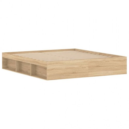 Sengeramme 180x200 cm - sonoma-eg med opbevaring