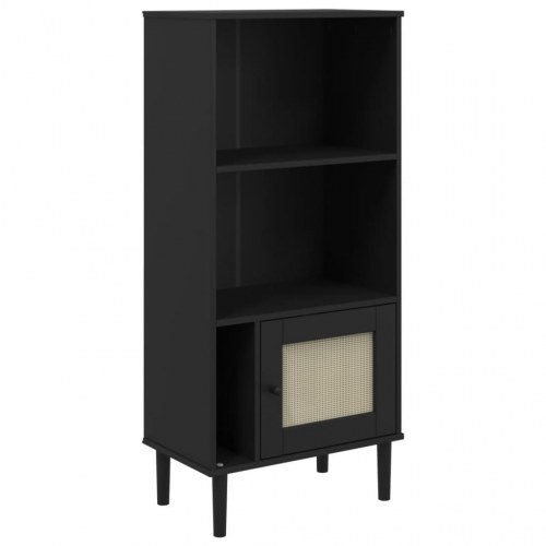 Bogreol SENJA i rattanlook 60 x 35 x 130 cm - sort