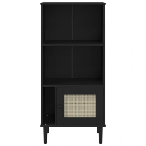 Bogreol SENJA i rattanlook 60 x 35 x 130 cm - sort