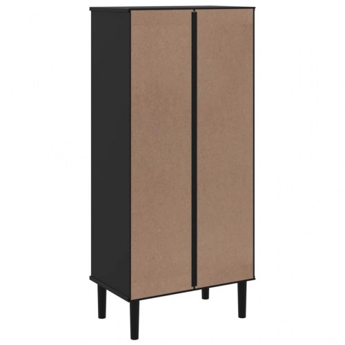 Bogreol SENJA i rattanlook 60 x 35 x 130 cm - sort
