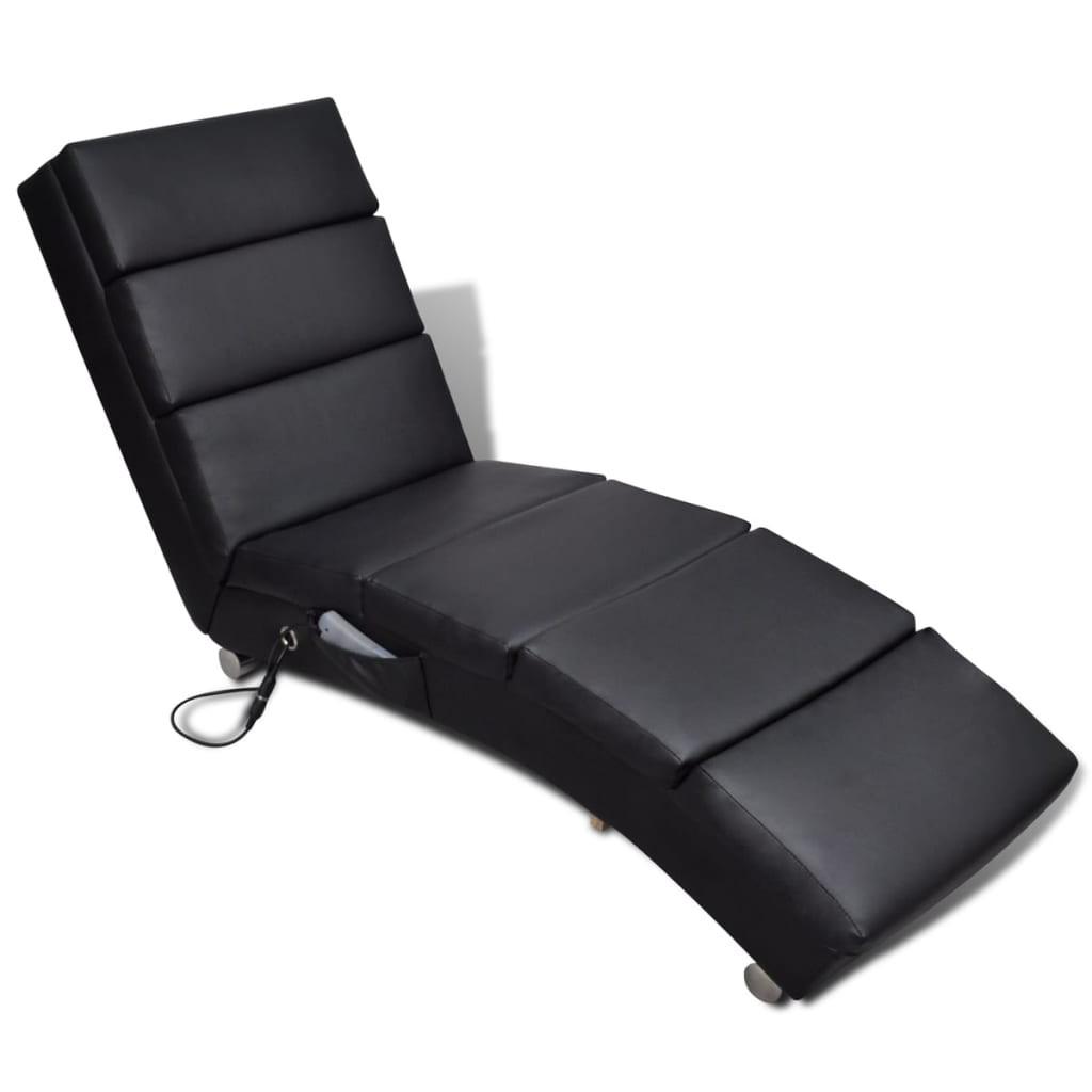 Massagestol kunstlæder sort