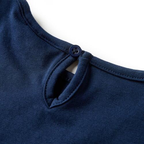 Langærmet T-shirt til børn str. 92 marineblå