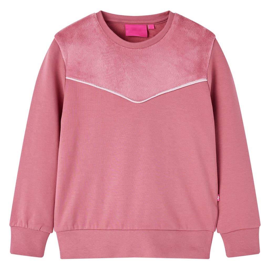 Sweatshirt til børn str. 104 patchwork velour pink